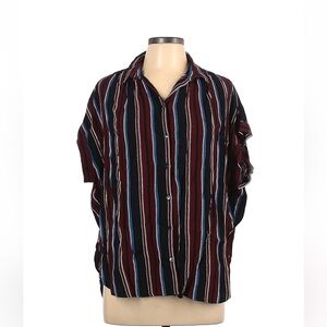 Madewell blouse short sleeve black stripe size L